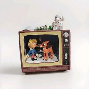RUDOLPH The Red-Nosed Reindeer and Hermey TV Sculpture with Lights and Music NEW